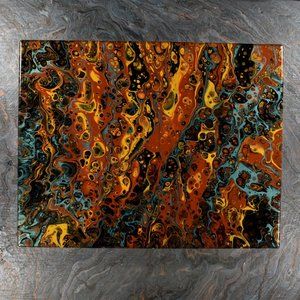 Acrylic Pour Painting 11x14 Clear coated